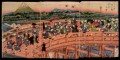 子供の娯楽 日本橋の行列 1820年 渓斎英泉浮世絵